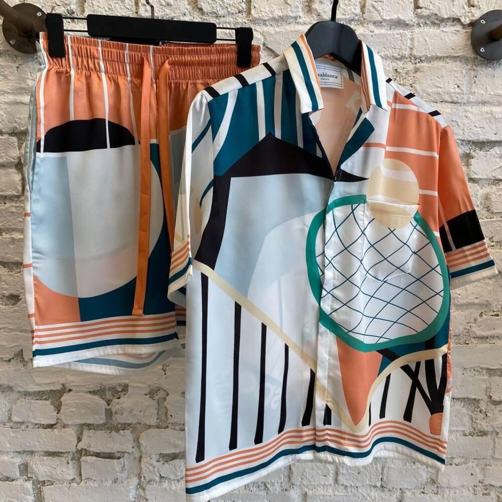 CASABLANCA MEN SHIRT/SHORTS SET XXL SIZE